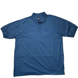 Pebble Beach Men's Polo Shirt XL Blue 60's Two-Ply Mercerized Cotton Golf Casual